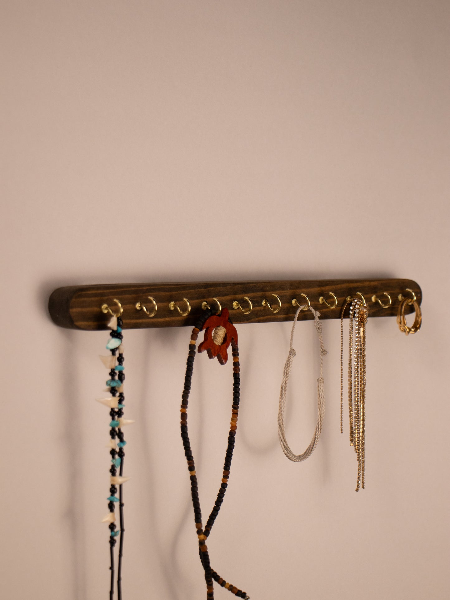 Organic Modern Jewelry Wood Organizer No-Drill