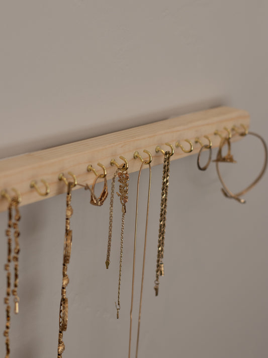 Scandinavian Jewelry Wall Organizer No Drill