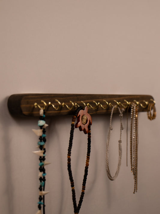 Organic Modern Jewelry Wood Organizer No-Drill